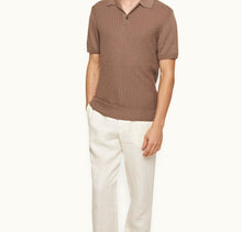 Burnham Silk Tailored Fit Jacquard Knit Silk-Cotton Polo Shirt Colour | Light Plum Wine