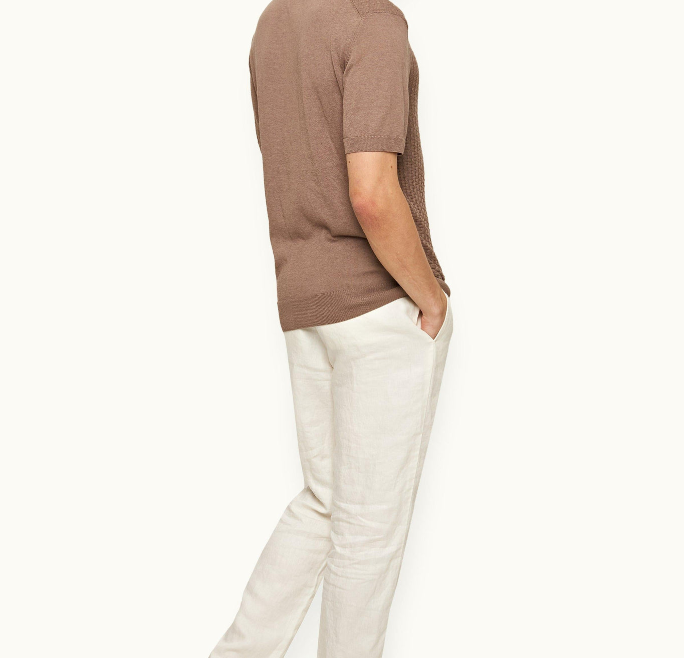 Burnham Silk Tailored Fit Jacquard Knit Silk-Cotton Polo Shirt Colour | Light Plum Wine