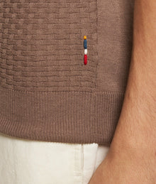 Burnham Silk Tailored Fit Jacquard Knit Silk-Cotton Polo Shirt Colour | Light Plum Wine