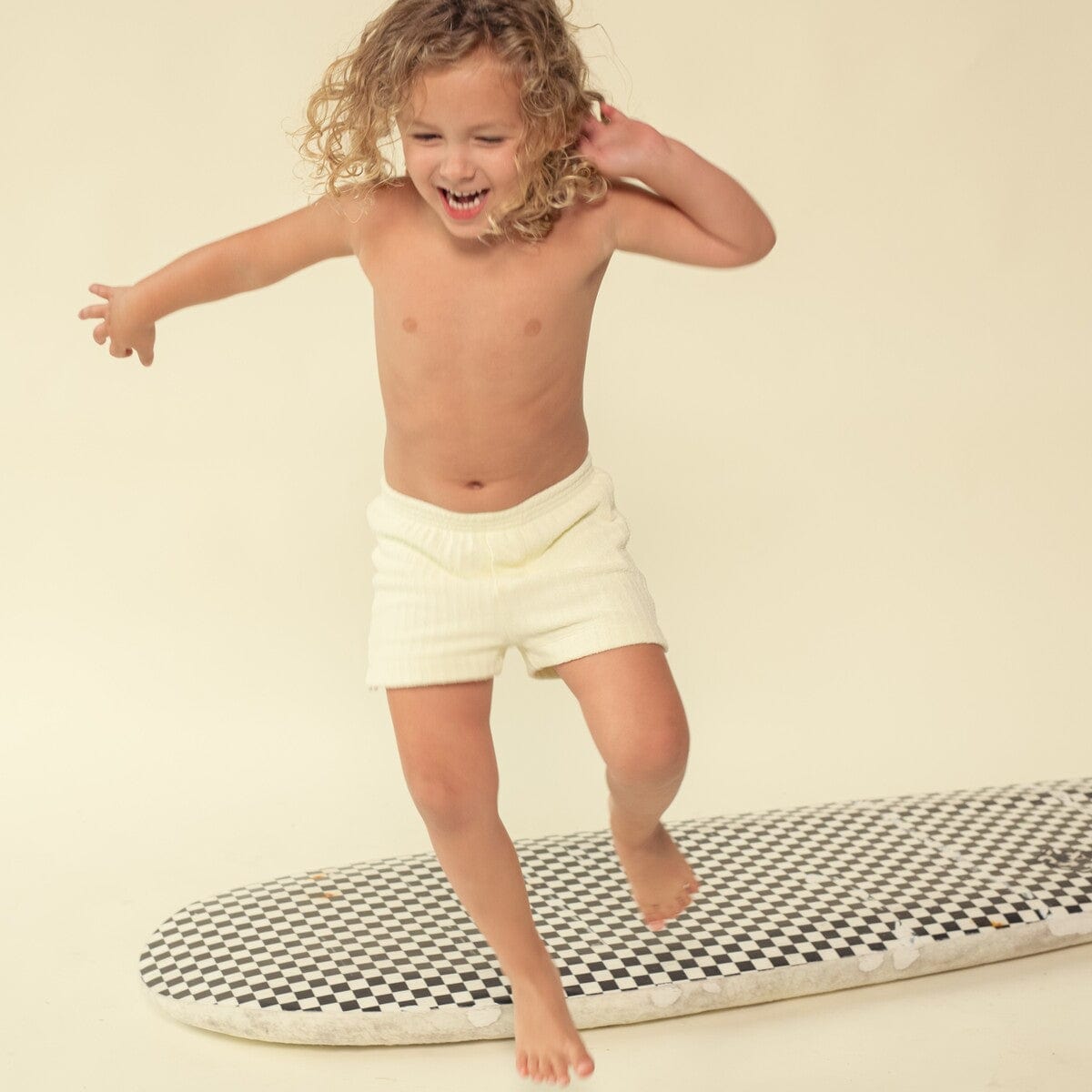 Women | Mini Swim Trunk | Buttercream Rib