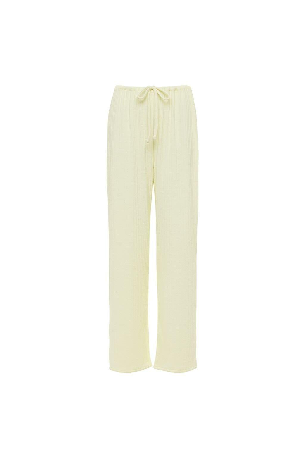 Women | Drawstring Pant | Buttercream Rib