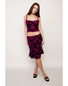 Butterfly Velvet Burnout Top | Magenta