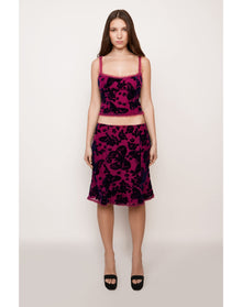Butterfly Velvet Burnout Top | Magenta