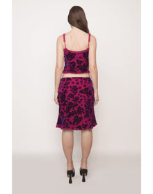 Butterfly Velvet Burnout Top | Magenta