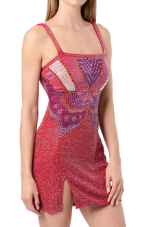 Butterfly Hand - Beaded Embellished Mini Dress - Self - Adore