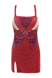 Butterfly Hand - Beaded Embellished Mini Dress - Self - Adore