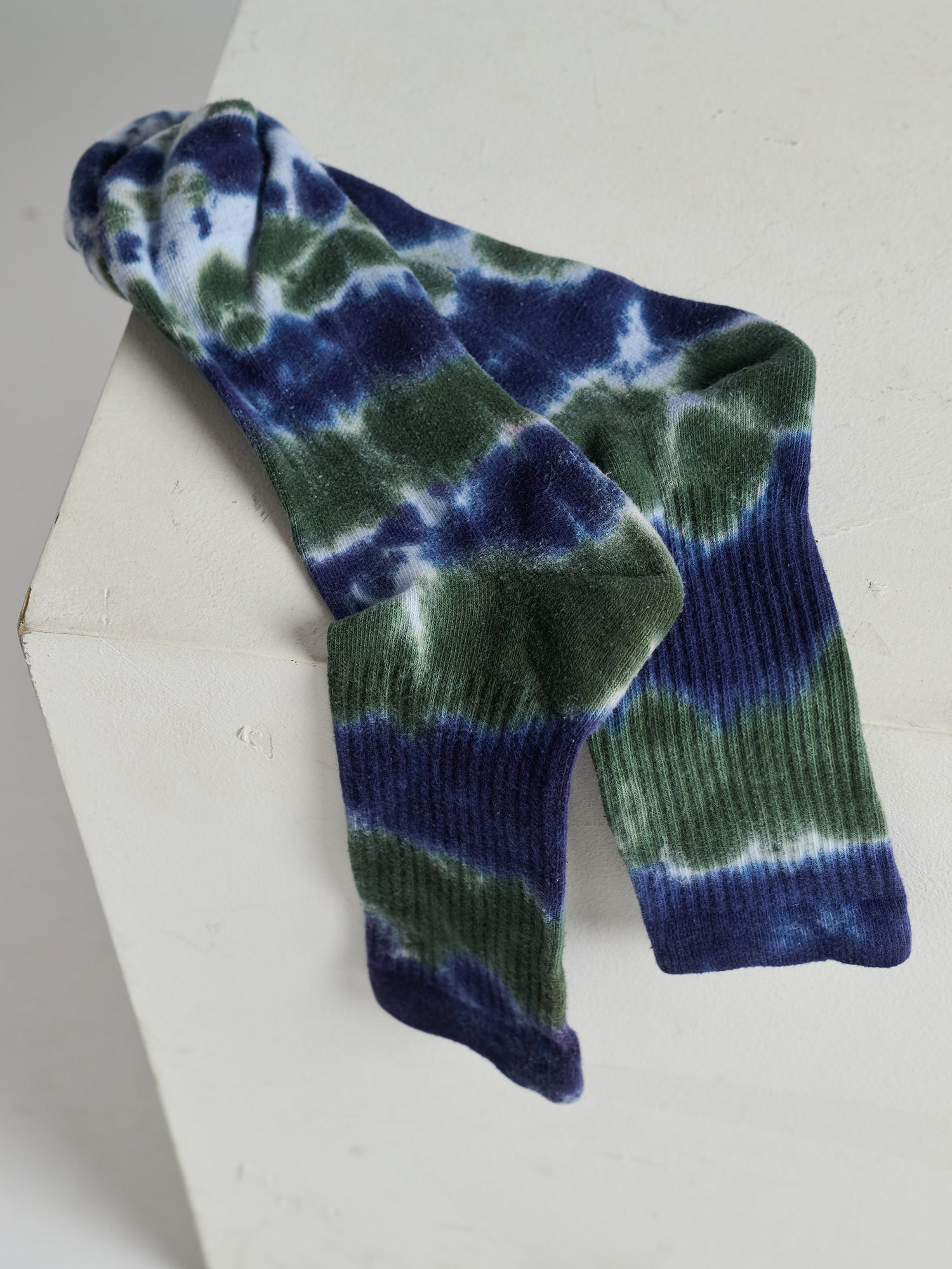 By My Grace | Blue Green Tie Dye Calf Sock | Blue/Green
