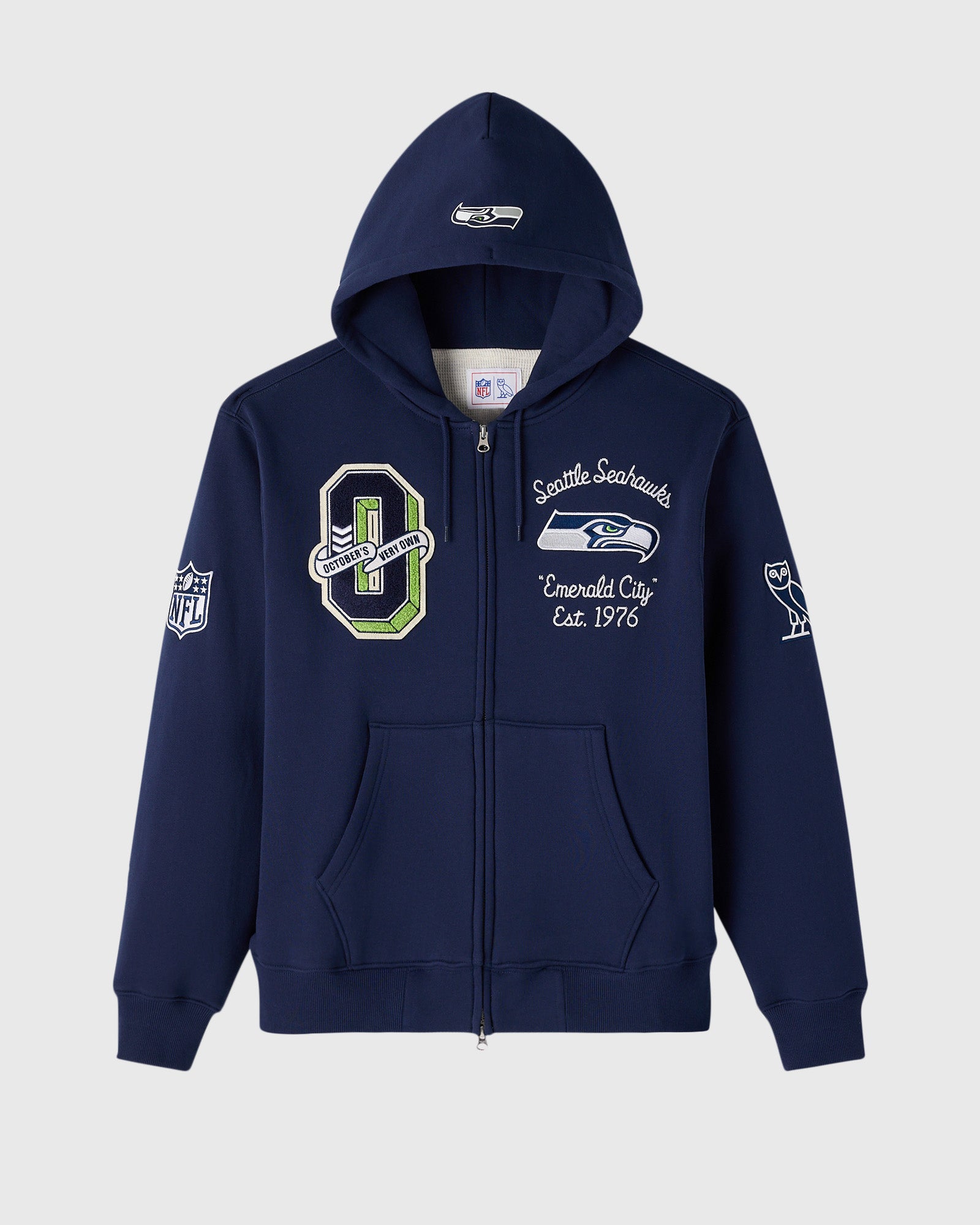 Mens | NFL Seattle Seahawks Waffle Lined Hoodie | Navy