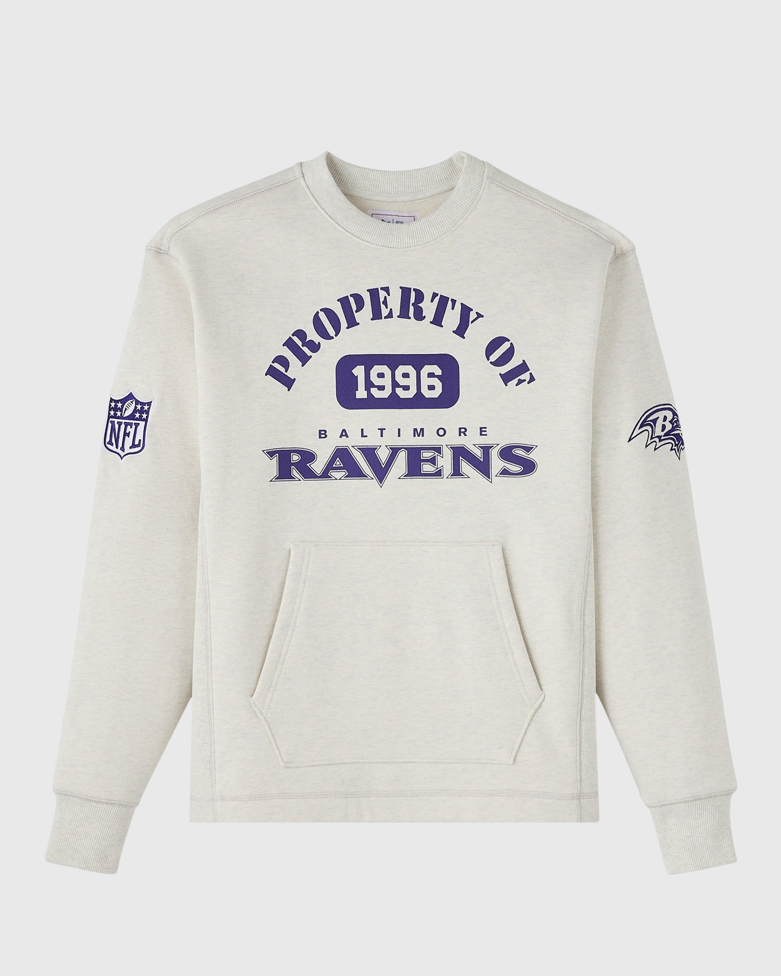 Mens | NFL Baltimore Ravens Crewneck | Ash Heather Grey