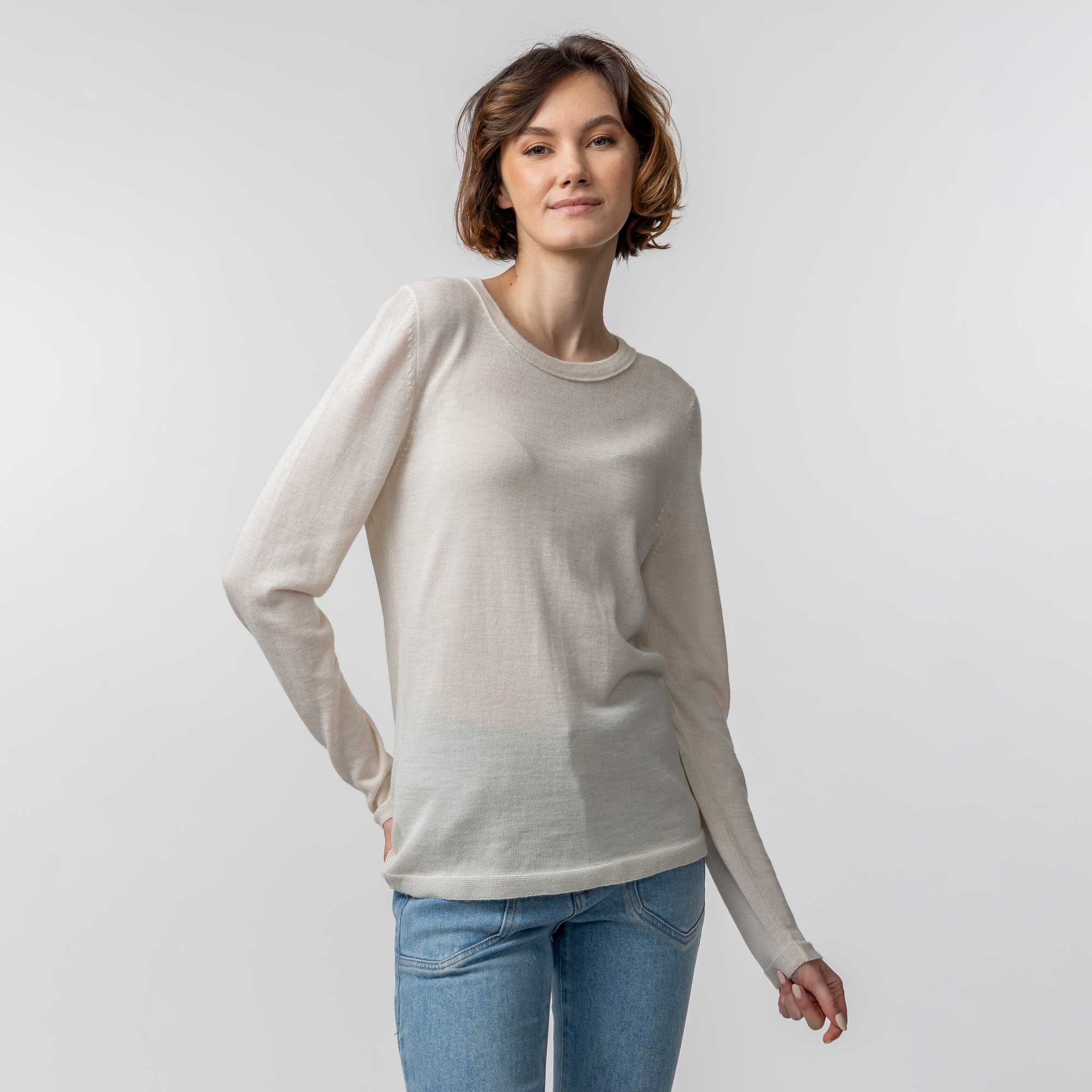 Womens | Crew Neck Sweater for Women | White