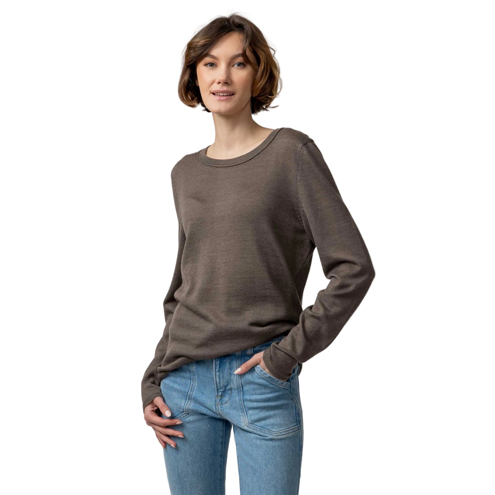 Women | Crew Neck Sweater for Women | Mocha