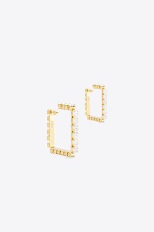 Clear Crystal Glass | Medium Classic Square Hoops 2in | Gold