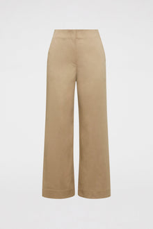 Sateen Cropped W/ Leg Trouser Dark Sand DARK.SAND - Scanlan Theodore US