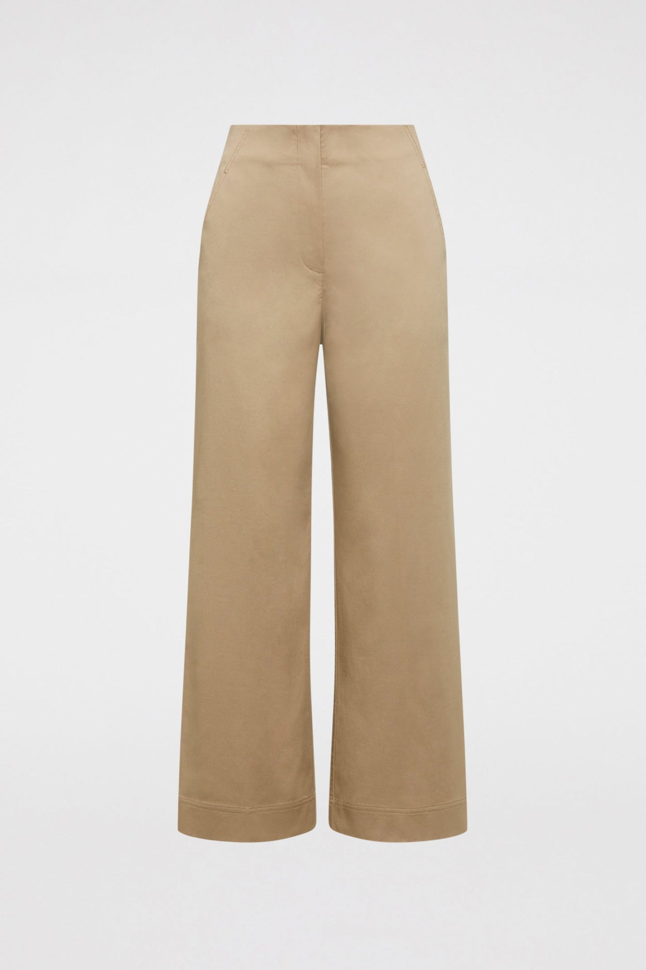 Sateen Cropped W/ Leg Trouser Dark Sand DARK.SAND - Scanlan Theodore US