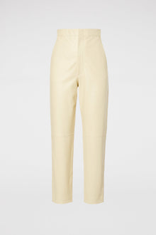 Leather Slim Crop Trouser Lemon LEMON - Scanlan Theodore US