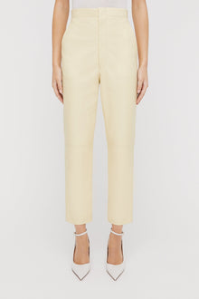 Leather Slim Crop Trouser Lemon LEMON - Scanlan Theodore US