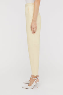 Leather Slim Crop Trouser Lemon LEMON - Scanlan Theodore US