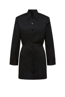 Sateen Shirt Dress | Black