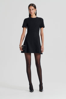 Italian Milano Short Sleeve Dress | Black