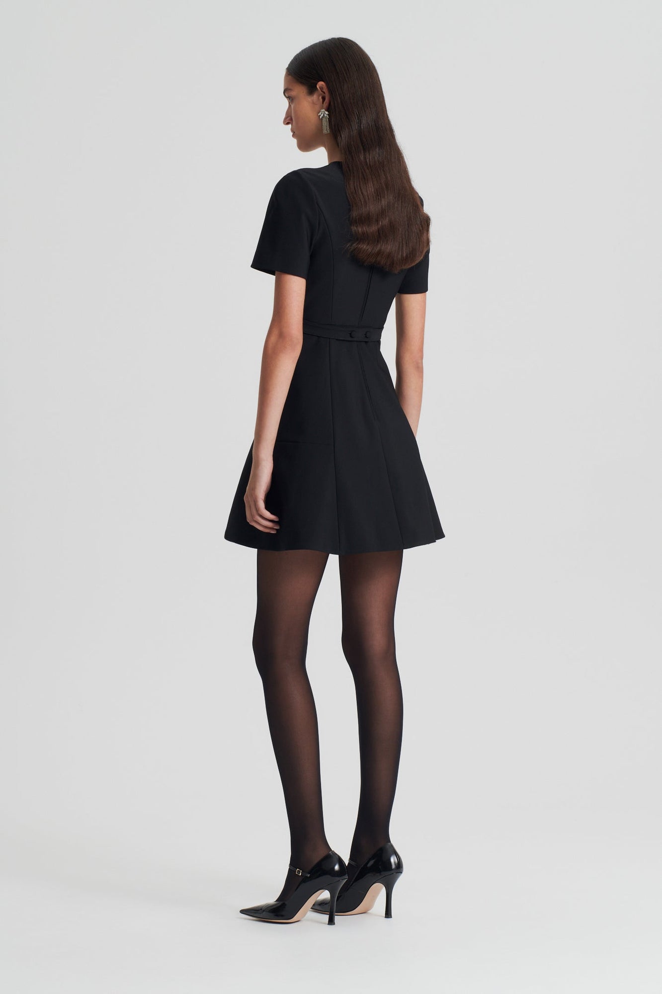 Italian Milano Short Sleeve Dress | Black