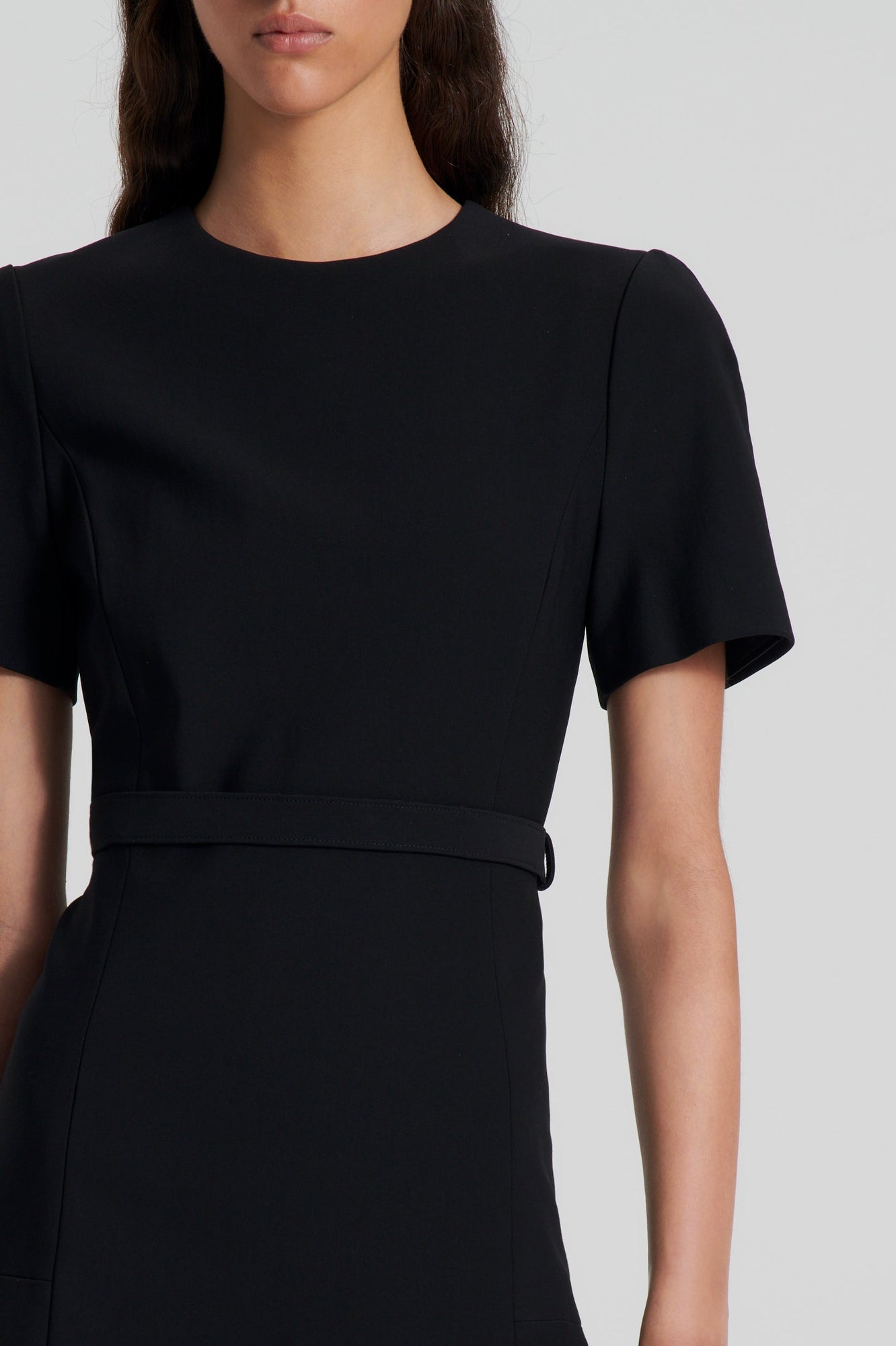 Italian Milano Short Sleeve Dress | Black