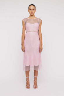 Diamante Mesh Dress Pale Pink PALE.PINK - Scanlan Theodore US