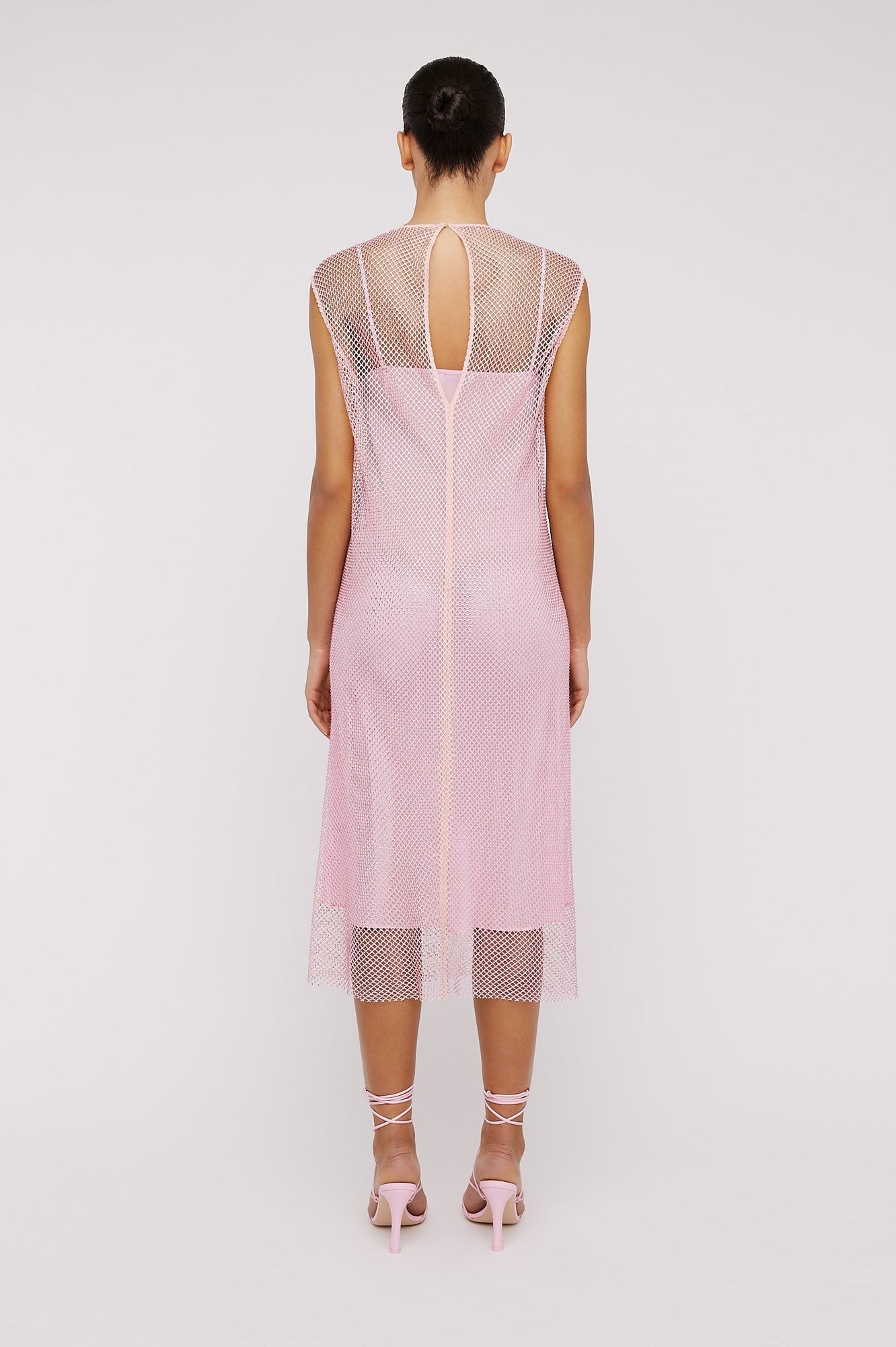 Diamante Mesh Dress Pale Pink PALE.PINK - Scanlan Theodore US