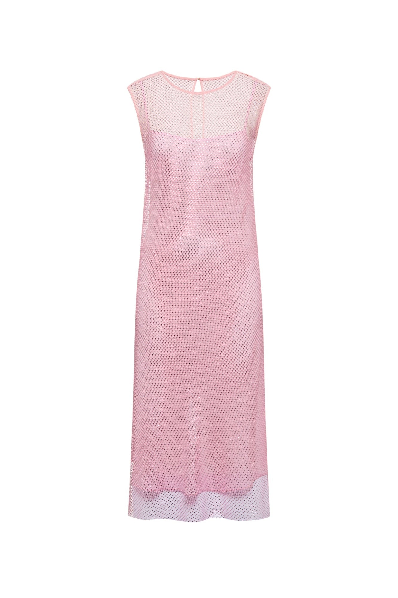 Diamante Mesh Dress Pale Pink PALE.PINK - Scanlan Theodore US