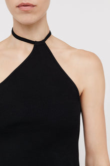 Crepe Knit One Shoulder Top Black BLACK - Scanlan Theodore US