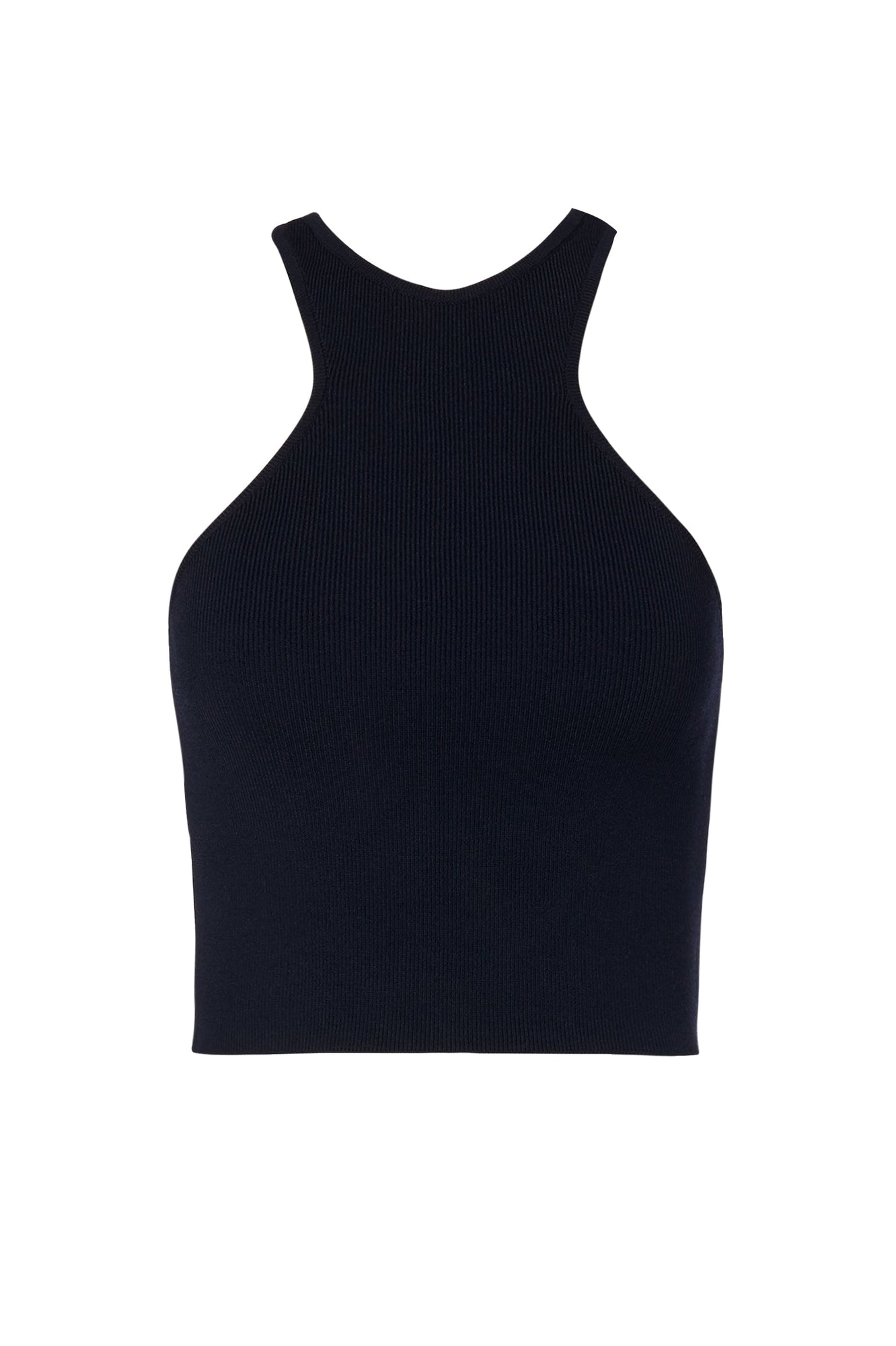 Crepe Knit Racer Singlet | Navy