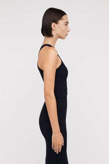 Crepe Knit Racer Singlet Navy NAVY - Scanlan Theodore US