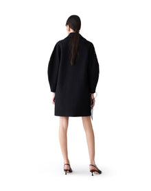 Embroidered Cocoon Sleeve Coat | Black Multi