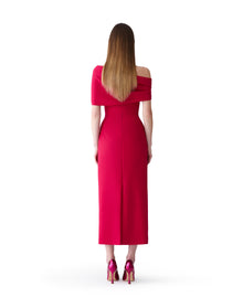 Draped Midi Dress | Claret