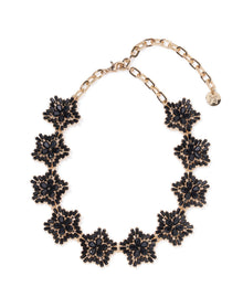 Crystal Snowflake Necklace | Black