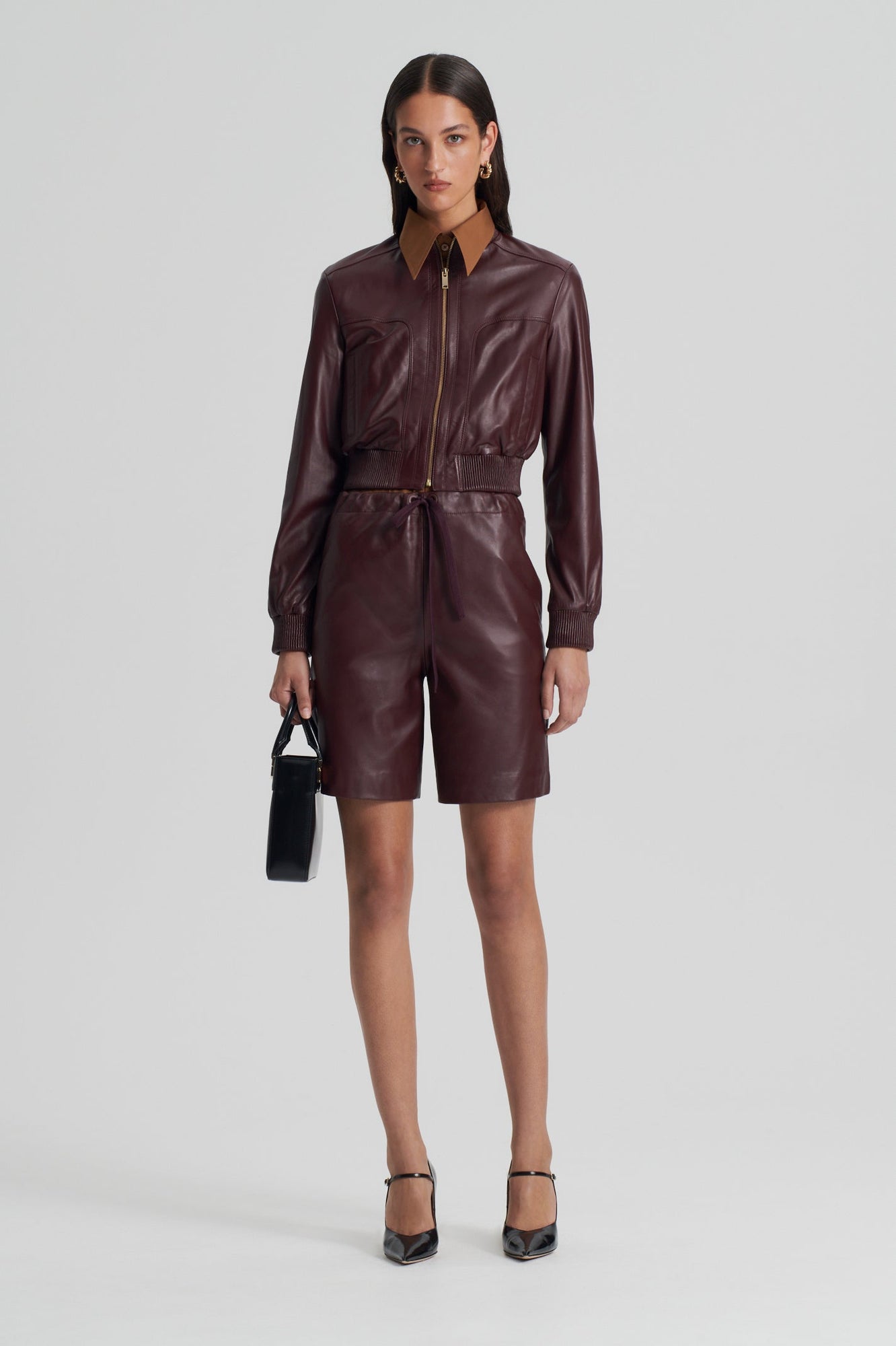 Leather Short | Aubergine