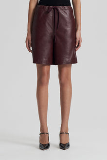 Leather Short | Aubergine