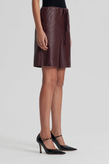 Leather Short | Aubergine