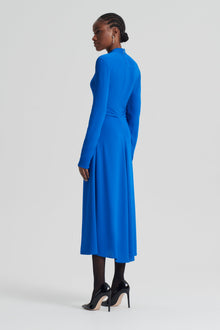 Crepe Gather Waist Dress | Cobalt