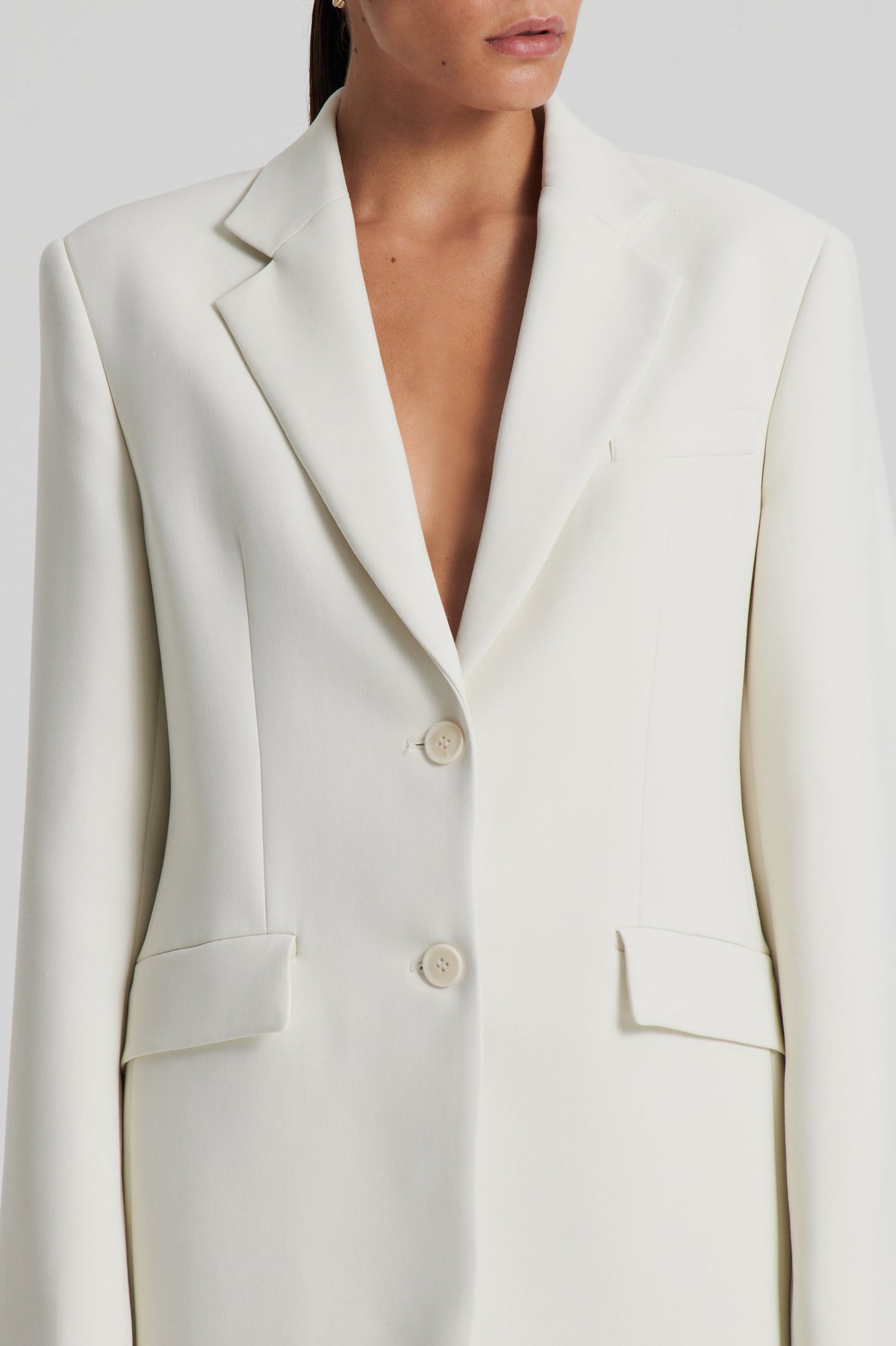 Italian Tailored Loose Jacket | Creme