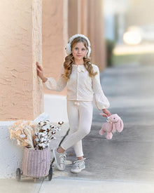Baby Girls | Melody Popsicle Knit Top and Leggings Set | Cream