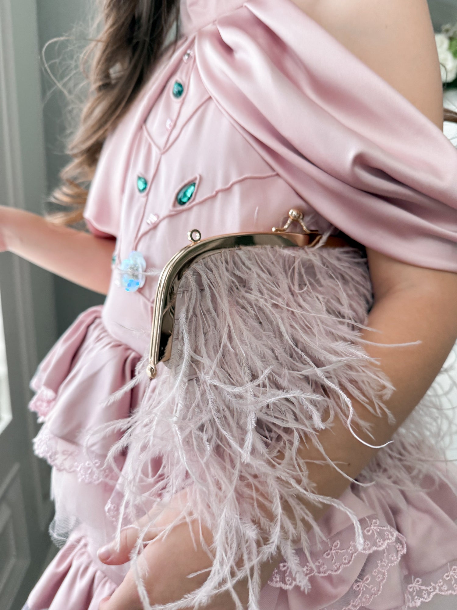 Feather Handbag | Dusty Pink