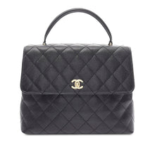 Chanel | Pre-Owned CC Quilted Caviar Kelly Top Handle Bag | Black