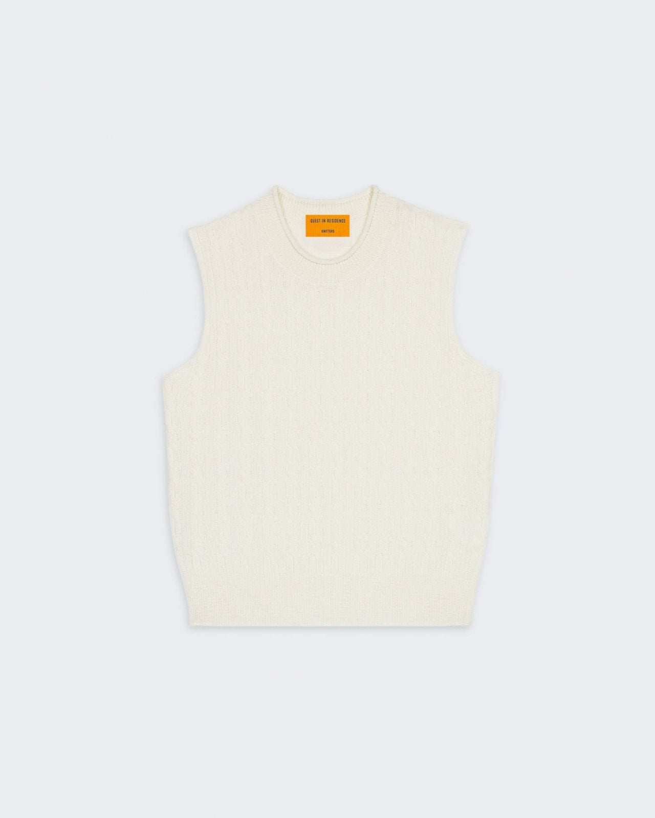 Womens | Cable Vest In Cashmere | Cream
