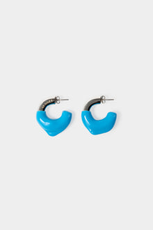 Small Rubberized Earrings Silver | Women | Electric Blue