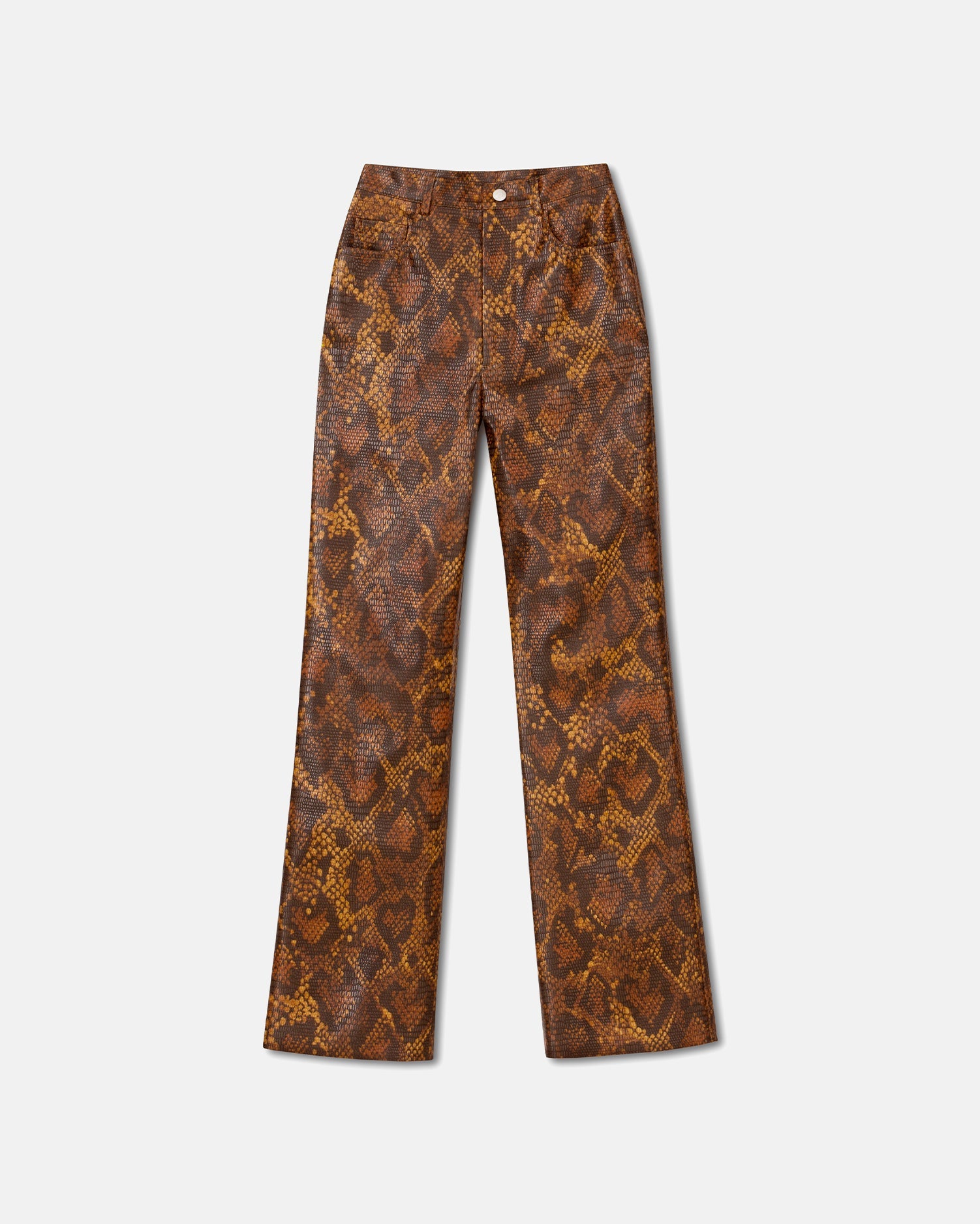 Camma Faux Animal Straight Leg Trousers | Snake Skin