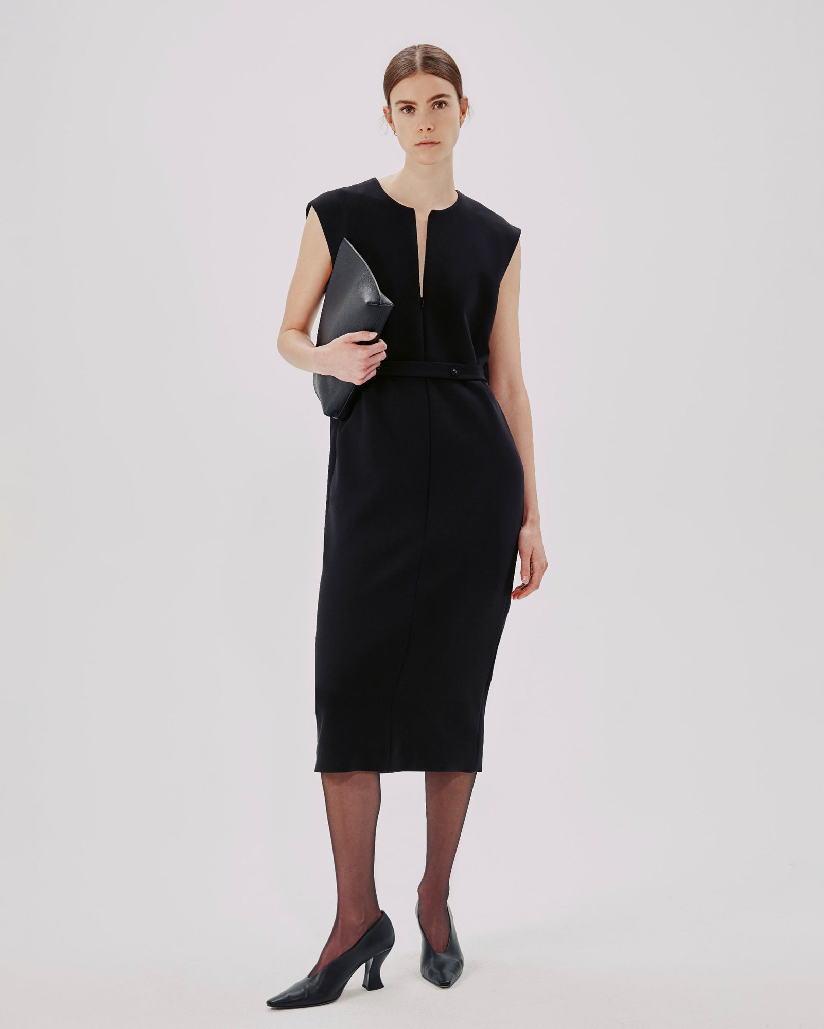 Women | Cape Back Sheath Dress | Black