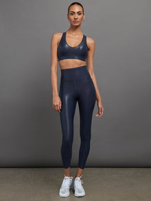 High Rise 7/8 Legging in Takara Shine | Navy Blazer