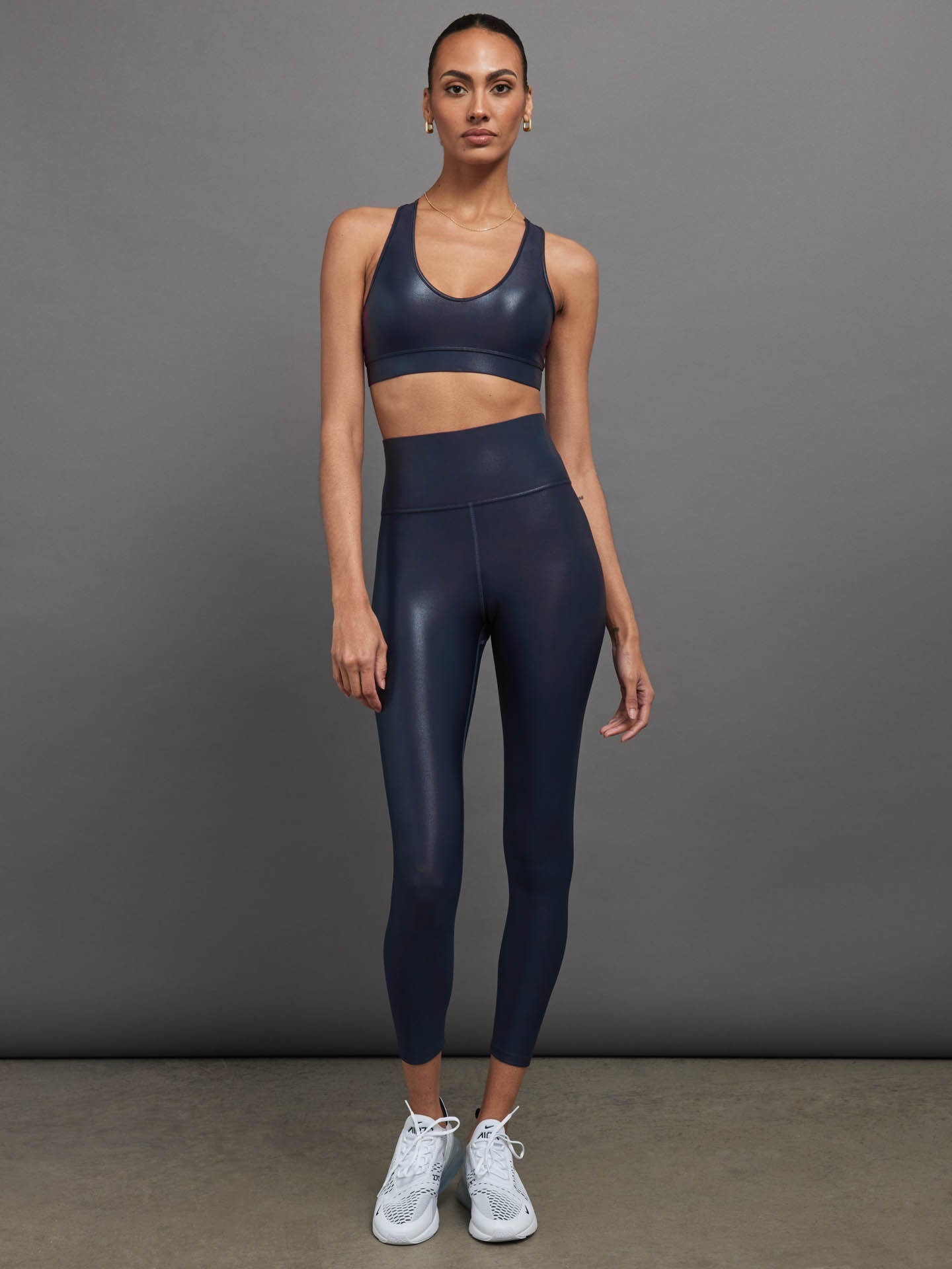 High Rise 7/8 Legging in Takara Shine | Navy Blazer