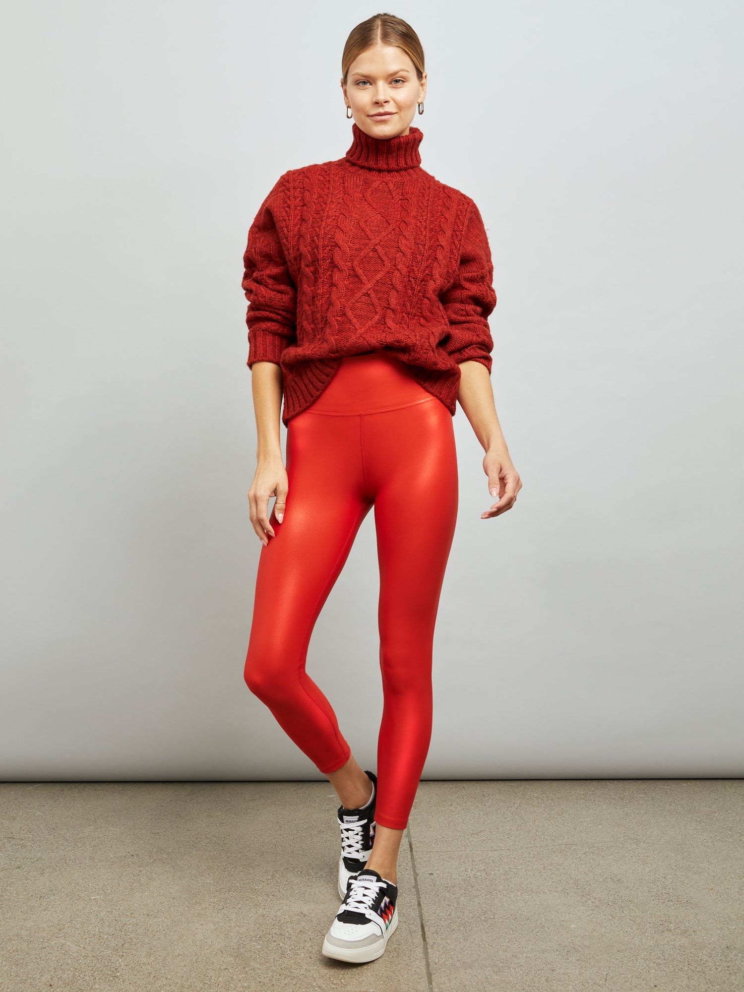 High Rise 7/8 Legging in Takara Shine | Artisanal Red
