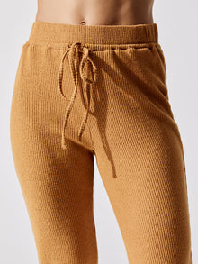 Carbon38 | Brushed Ribbed Slim Jogger | Brown Sugar